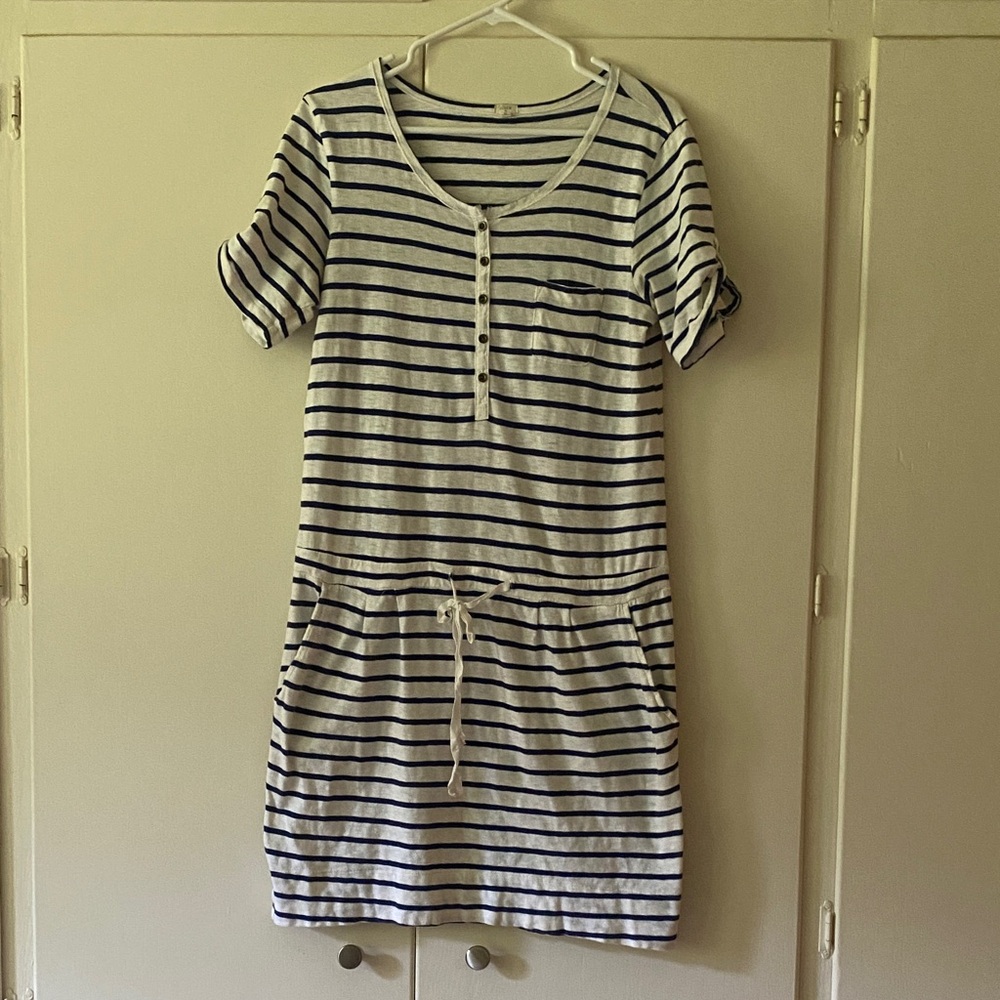 J. Crew Kids Dress with Navy and White Stripes